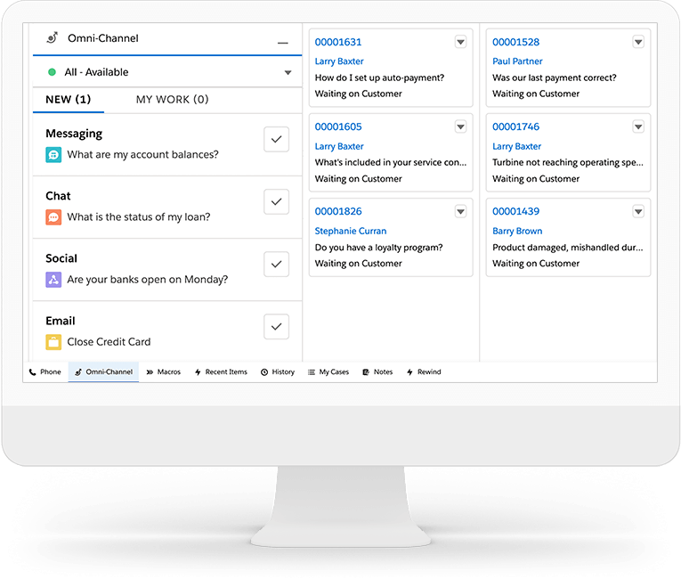 screenshot of Salesforce Service Cloud